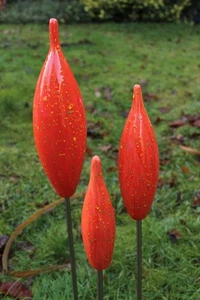 Spitzen aus Keramik rot 30/25/20 cm Gartenkugel Rosenkugel Gartenkeramik Deko - Bild 1 von 1