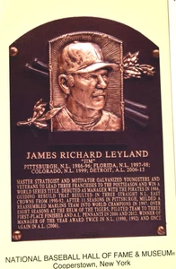 "JIM LEYLAND," 2024 Baseball Hall of Fame Induction Sepia Plaque Card, New - Picture 1 of 3