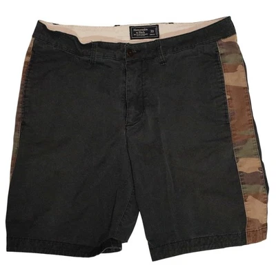 Abercrombie & Fitch Men's Camo Stripe Shorts Size 33 Stretch Chino Black - Image 1 of 4