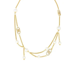 Collana multifilo LIU-JO LJ2917 in acciaio dorato con perle e cristalli - Picture 1 of 1