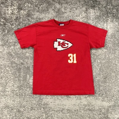 Camisa De Colección Kansas City Chiefs Niños XL Roja NFL Fútbol Sacerdote Holmes 31 Reebok Foto 1 de 4