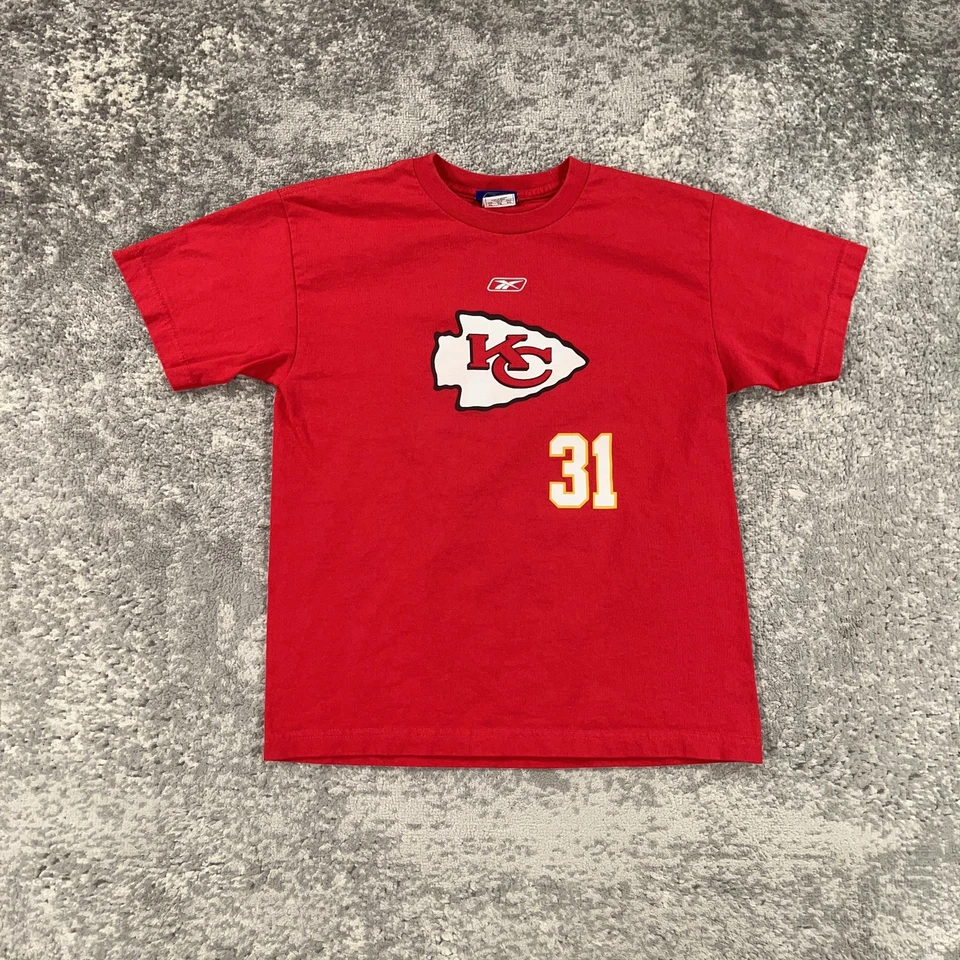 Camisa De Colección Kansas City Chiefs Niños XL Roja NFL Fútbol Sacerdote Holmes 31 Reebok Foto 1 de 4