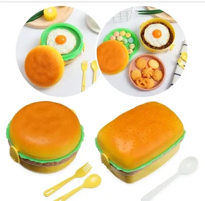 2 Layers Stackable Bento Box Portable Cute Cartoon Children Lunch Box Food . - Picture 1 of 9