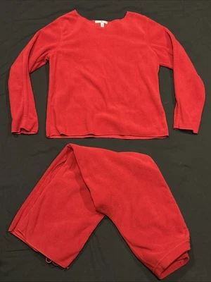 Tommy Hilfiger Women’s Red Fleece Sleepwear Set L/M B28 - Image 1 of 4