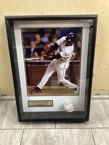 Barry Bonds 73. Home Run Swing Pacific Bell Park Ball & Foto 30x23 Echtheitszertifikat Briefmarke - Bild 1 von 6