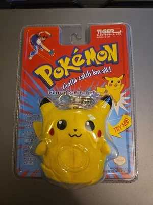 Pikachu PLUSH CLIP-ON Talking Key Chain Vintage 1999 Pokemon Tiger NIB Working - Image 1 of 4