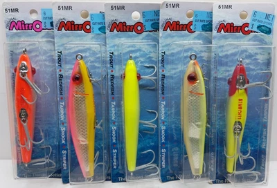 Lote de 5 originales MirrOlure Sinking Twitchbait 51MR 3-5/8" 1/2 oz *NUEVO SELLADO* Foto 1 de 4