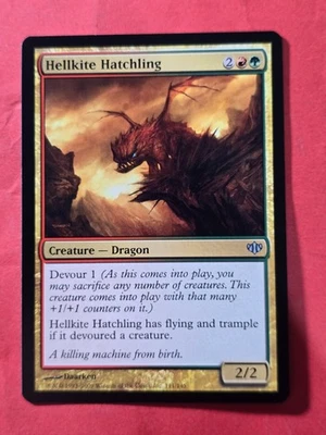 2009 Magic The Gathering Conflux #111 Hellkite Hatchling, UC, NF, cd3 - Image 1 of 3