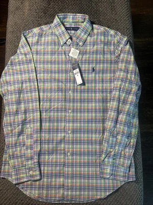 Ralph Lauren Shirt Mens Medium Green Plaid Button Down Classics Preppy NWT - Image 1 of 4