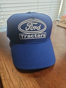 Ford Tractors Hat Trucker Farmer Mesh Cap Ford Logo Blue Strapback - Picture 1 of 13