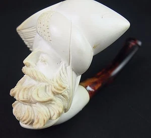 PIPE. BEARDED MAN. CARVED MEERSCHAUM. TURKEY (?). CIRCA 1960. - Picture 1 of 1