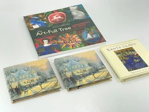Vintage 4pc Lot Christmas Holiday Book Gift Thomas Kinkade Santa DIY Ornaments - Picture 1 of 8