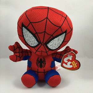 TY Beanie Baby 6" SPIDER-MAN Spiderman Marvel Plush Animal Toy w/ Ty Heart Tags