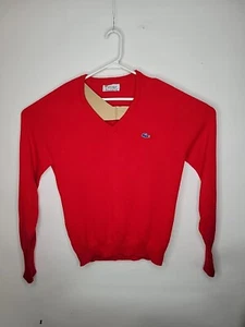 Vintage Izod Lacoste V-Ausschnitt Pullover Orlon Hergestellt in den USA Herren Größe Large 1960er - Bild 1 von 4