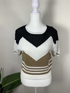Lovebinetti Womens Short Sleeve Multicolored Top, Size M - Picture 1 of 9