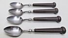 Oxford Hall 1973 Fashion Wear Stainless Flatware Brown Lot of 4 Teaspoons Spoons