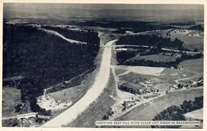 Showing Deep Fill with Clear Cut Ridge in Background Pennsylvania PA Postcard - Picture 1 of 2