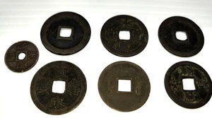 7 Ancient China Qing Kang Xi Tong Bao Coins - Picture 1 of 12