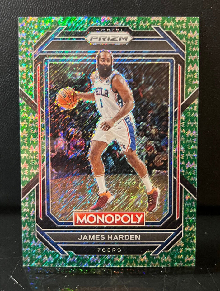 2022-2023 Panini NBA Monopoly Prizm James Harden #68 Green Money Shimmer 20/20