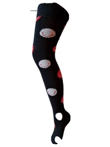 Ladies/teens Long Over Knee Socks With Smiley Face 4-7 - Picture 1 of 6
