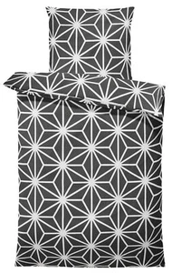 Bettwäsche 135x200 cm Sterne Star Line Grafisch schwarz weiß modern Mikrofaser - Bild 1 von 6