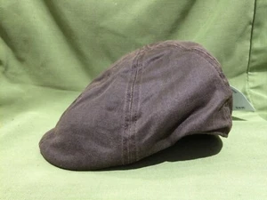 Biltmore 1917 Mezcla de Lino Sombrero Gorra Plana Cabbie Newsboy MARRÓN Talla S/M - Imagen 1 de 5