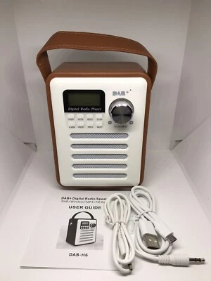 Digital Radio Speaker DAB+Wireless+MP3 Player+FM Radio-Clock-Alarm-Wooden Case - Image 1 of 4