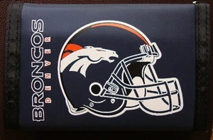 DENVER BRONCOS OFFICIAL TEAM LOGO NYLON TRIFOLD WALLET NEW RICO INDUSTRIES - Picture 1 of 1