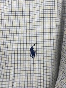 Ralph Lauren Classic Fit gelb blau kariert Herren 17,5 36/37 Button Down - Bild 1 von 6