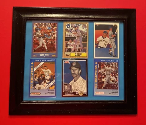 ROBIN YOUNT MILWAUKEE BREWERS MLB HOF Framed Baseball Cards Plaque Cover