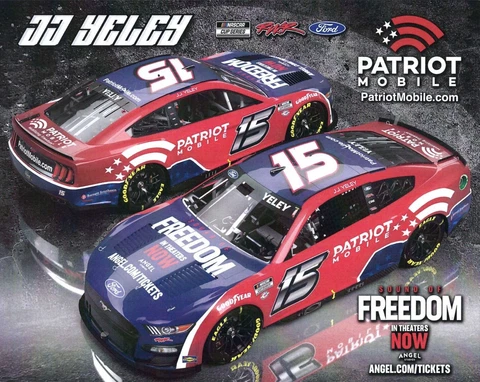2023 JJ YELEY “PATRIOT MOBILE RED & BLUE CAR" #15 NASCAR CUP SERIES POSTCARD Cover