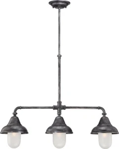 Nuvo Sutton 3 Light Industrial Iron Chandelier/Island Light - Picture 1 of 1