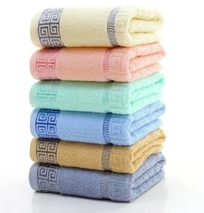 3 PIECE GREEK KEY BATH TOWEL LUXURIOUS 100% COTTON SUPER ABSORBENT & VERSATILE - Picture 1 of 10