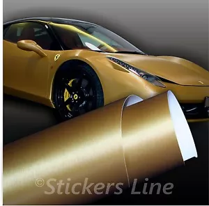 Pellicola adesiva ORO SPAZZOLATO adesivo metallo car wrapping moto auto tuning - Foto 1 di 1
