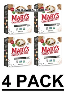 4 PACK - Mary's Gone Crackers Organic Crackers - Black Pepper 6.5 oz Boxes - Picture 1 of 6