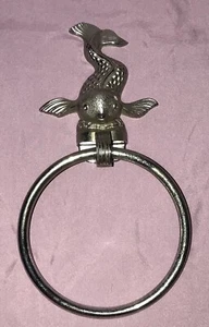 Koi Fish Hall Mack Towel Holder - Silver Color - Great Condition - Picture 1 of 7