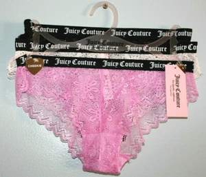 JUICY COUTURE CHEEKIE LACE 3 PACK UNDERWEAR PANTIES WOMEN LARGE L - Bild 1 von 5