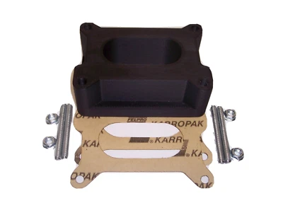 Carburetor spacer 2" open Fits Holley Autolite Motorcraft 2bl  oval track Carbon - Image 1 of 2