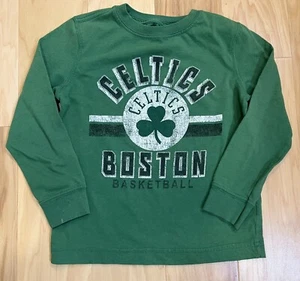 Boston Celtics NBA Basketball Crew Neck Youth Boy's Green Long Sleeve Shirt XS 5 - Picture 1 of 5