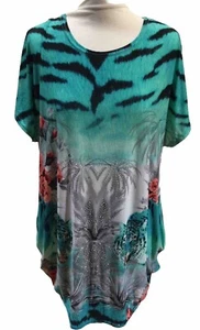 BEAUTYFULCOM Multicoloured Embellished Floral Print Blouse, Top, U.K 20 - Picture 1 of 5