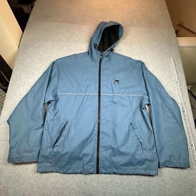 Бренд Black Dog мужской XL синий плащ с капюшоном НЕДОСТАТОК: подкладка трещины см. фото - Изображение 1 из 4