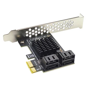 4 Port SATA III PCIe Card 6Gbps SATA 3.0 to PCI Express 1X Adapter with Bracket - Picture 1 of 12