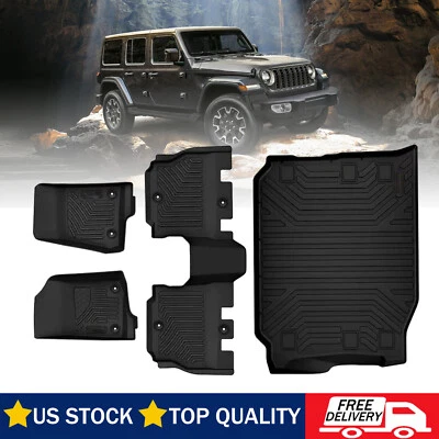 TPE Floor Mats & Cargo Liners For 2018-2024 Jeep Wrangler JL Unlimited 4-Door - Image 1 of 4