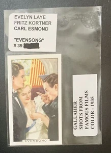 EVELYN LAYE - FRITZ KORTNER - CARL ESMOND 1935 Gallaher Shots Famous Films #39 - Picture 1 of 2