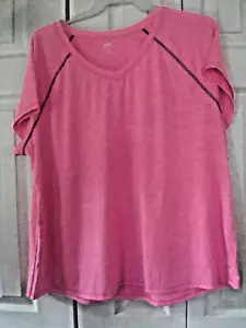 Ladies Plus Active Top Bubble Pink Size 2X Wicking - Picture 1 of 2