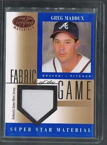 2001 Leaf Certified Fabric of the game Jersey Bronze GREG MADDUX #FG-43 Braves - Picture 1 of 1