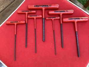 Sweet Of 7 CRAFTSMAN Standard T Handle Allen Wrench Set Hex Key Made in USA - Picture 1 of 5
