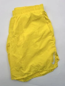 Nike Dri-Fit Running Shorts Mens L Challenger Yellow Lined Reflective Breathable - Picture 1 of 15