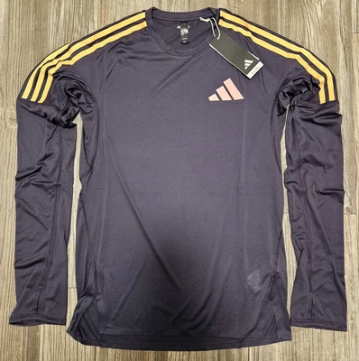 阿迪达斯 Adizero 2024 Pro Elite 促销长袖跑步衬衫男式小号 IN1133 — 第 1/4 张图片