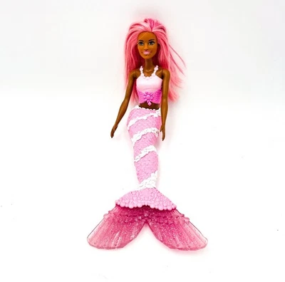 芭比梦幻鱼美人鱼娃娃非洲裔美国人粉红色头发女式 — 第 1/4 张图片